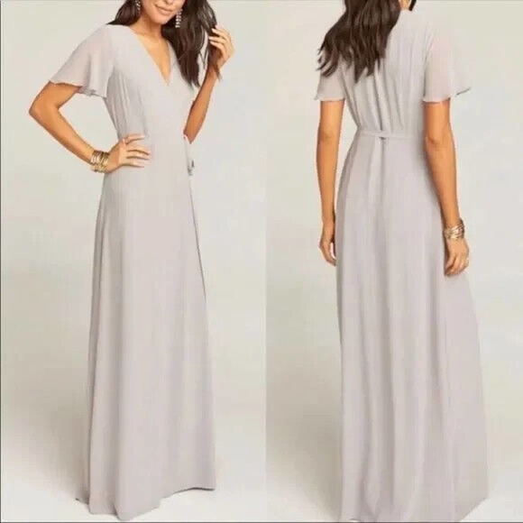 Show me Your Mumu Sophia MAXI DRESS Burgundy Red Flutter Sleeve Tie Chif… - Picture 1 of 7